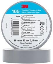 3M 165GY6E Temflex, Vinyl Isolierband, 15mmx25m, 0,15mm, grau (7100184814)