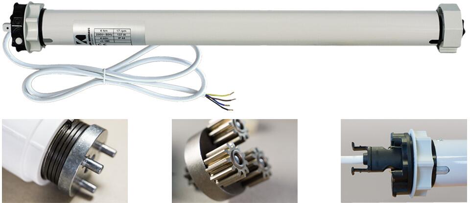 Kaiser Nienhaus 123000 Master Electronic - Esclusivo Rohrmotor mit 17 Umdrehungen/min., 30 Nm, 253W für Rollladenwelle SW 60, mit aktivierbarer Hinder