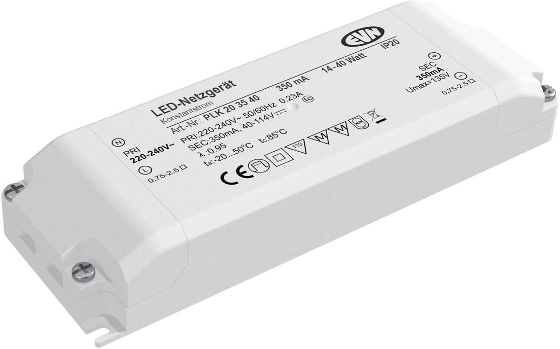 EVN PLK Netzgerät 350mA, 14-40W, IP20, Primär: 220-240V (PLK203540)