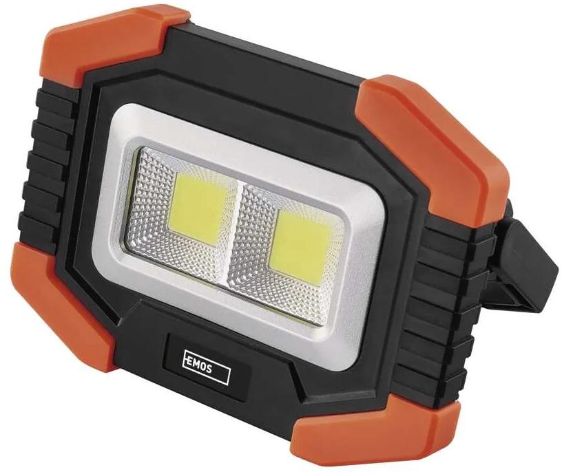 EMOS 1440833200 COB LED Arbeitsleuchte P4112, 350 lm, 3x AA, schwarz-orange