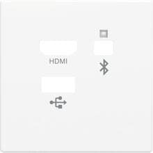 Busch-Jaeger 8256-84 Zentralscheibe Multimedia Connector, future® linear,,Plattform 63, 3-fach, studioweiß glänzend (2CKA008200A0224)