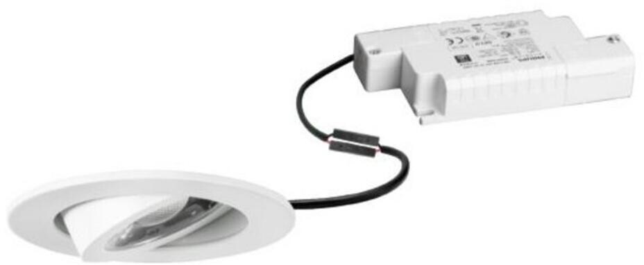 Brumberg DISC LED-Einbaustrahlerset mit LED-Modul Linsenoptik und Konverter Phasenabschnitt dimmbar, 6W, 4000K, rund, schwenkbar, Aluminium, weiß matt
