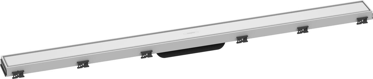 hansgrohe RainDrain Match Fertigset Duschrinne 1000 mit höhenverstellbarem Rahmen, Edelstahl, Mattweiß, (56041700)