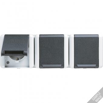 Jung 8230NAW SCHUKO Dreifach-Steckdose, 16 A, 250 V ~