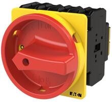 Eaton P3-63/EA/SVB/N Hauptschalter, P3, 63 A, Einbau, 3-polig + N, NOT-AUS-Funktion, mit rotem Drehgriff und gelbem Sperrkranz, abschließbar in 0-Stellung (010398)