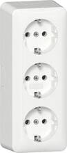 Gira 478913 SCHUKO-Dreifachsteckdose mit Montageplatte, 16A, 250 V~, Reinweiß, IP20