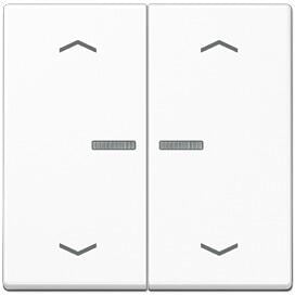 Jung A102KO5PWW Wippe mit Lichtleiter und Pfeilsymbolen für KNX Taster, 2fach, Serie A, alpinweiß
