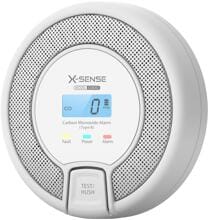 X-Sense CO03D Kohlenmonoxid-Melder, Elektrochemisch, LED (Rot/Gelb/Grün), LCD-Display, weiß