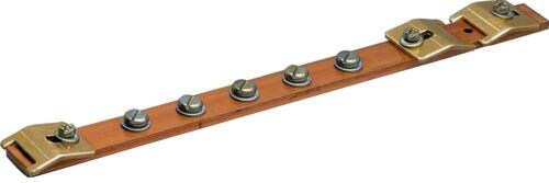 Hager UZ010 Erdungsschiene, universN, Cu 20 x 5 mm, 1feldig