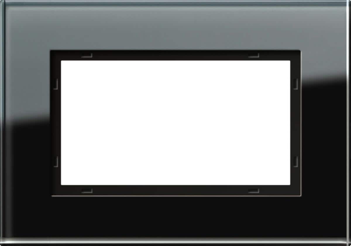 Abdeckrahmen 1,5fach, Glas Schwarz, System 55 Esprit, Gira 100105