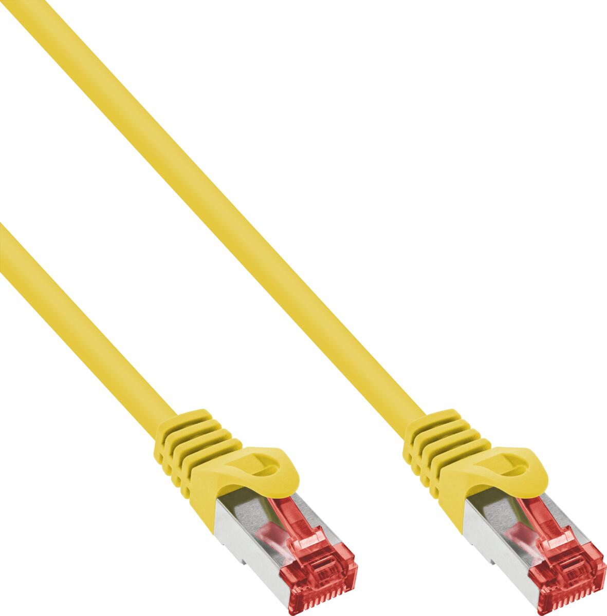 InLine Patchkabel, S/FTP (PiMf), Cat.6, halogenfrei, Kupfer, gelb, 7,5m (76907Y)