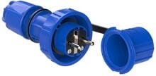 PCE Schutzkontaktstecker mit Schutzkappe, IP66/68, blau (20051-b)