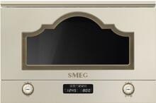 Smeg MP722PO Einbaumikrowelle mit Grillfunktion, 33,4 cm breit, 850 W, 22 L, 6 Funktionen, cremeweiß