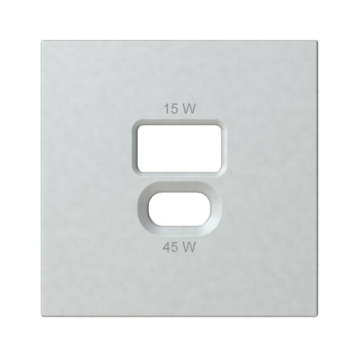 OPUS 55 Abdeckplatte für USB-A/C Steckdose 45/15 W, alu-silber-seidenglanz (512.913.43)