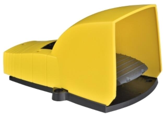 Schneider Electric Fußschalter, Harmony XPE, einfach, Kunststoff, gelb, 2-stufig, 2Ö+2S, IP55, mit Schutzhaube (XPEY611)