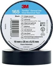 3M 165BK6E Temflex Isolierband 165, 19mmx25m, schwarz (7100184810)