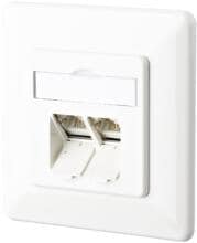 METZ CONNECT E-DAT-Anschlussdose C6A, 2 Port, UP, reinweiß (130C381002-I-I)