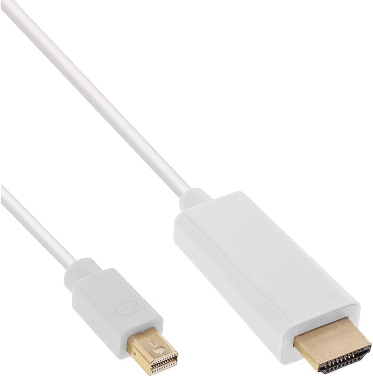InLine Mini DisplayPort zu HDMI Konverter Kabel, weiß, 1m, 4K2K, mit Audio (17171I)