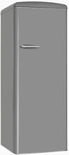Exquisit RKS325-V-H-161E Retro Vollraumkühlschrank, 54,5 cm breit, 229 L, LED-Innenbeleuchtung, grau