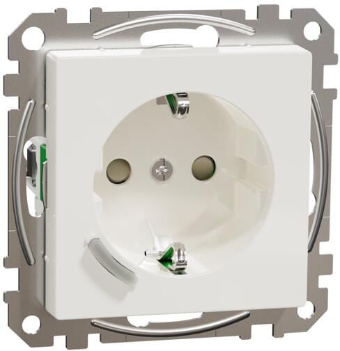 Merten MEG2380-0325 Wiser Connected SCHUKO-Steckdose 16A, System M, Thermoplast brillant, Aktivweiß glänzend