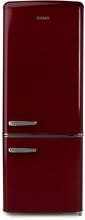 DOMO DO91707R Stand Retro Kühl-Gefrierkombination, 54,5 cm breit, 191 L, Retro, burgunderrot