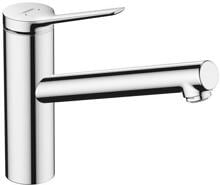 hansgrohe Zesis M33 Einhebel-Küchenarmatur 150, CoolStart, EcoSelection, 1 Strahlart, Messing, 220 mm, G ⅜ Anschlussschläuche, Edelstahl Finish (74813800)