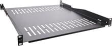 InLine 19" Fachboden, 550mm, 50kg, 1HE, RAL 9005 schwarz (19114G)