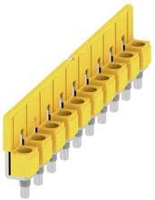 Weidmüller WQV 10/10 W-Reihe, Querverbinder, für Klemmen, Polzahl: 10, 63A, gelb