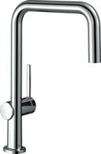 hansgrohe Talis M54 Einhebel-Küchenarmatur U 220, wassersparend, 1 Strahlart, Messing, 216 mm, G ⅜ Anschlussschläuche, chrom (72844000)