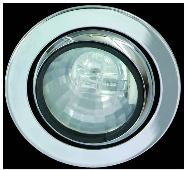 Rutec R55044 Einbaustrahler Schwenkbar (Wechselbar) für Stiftsockellampe, 1-20W, chrom
