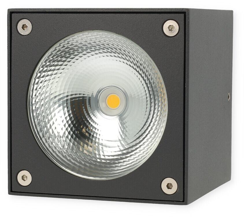 Paul Neuhaus LED-Außenaufbaustrahler, anthrazit, Cube, spritzwassergeschützt, 5W, 570lm (9674-13)