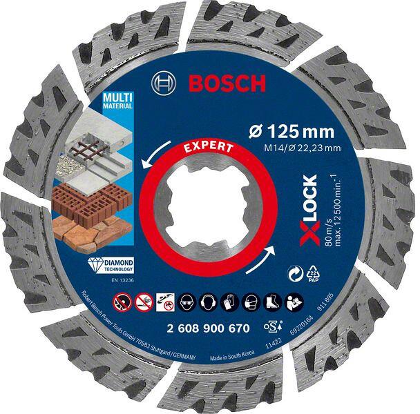 Bosch EXPERT MultiMaterial X-LOCK Diamanttrennscheiben, 125x22,23x2,4x12 mm, blau (2608900670)