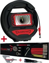 Runpotec RC3 Inspektionskamera (digital), Länge: 15 m + RUNPOSTICKS Comfort-Paket (19-teilig), Kabeleinziehhilfe für Rohrinspektion ab Innen-Ø14 mm (11149)