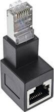 InLine Patchkabel-Adapter Cat.6A, RJ45 Stecker/Buchse, 90° nach unten gewinkelt (69991B)