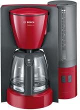 Bosch TKA6A044 Kaffeemaschine mit Filter, 1200W, Aromaschutz-Glaskanne, Individuelles Auto-off, große Kannenöffnung, rot