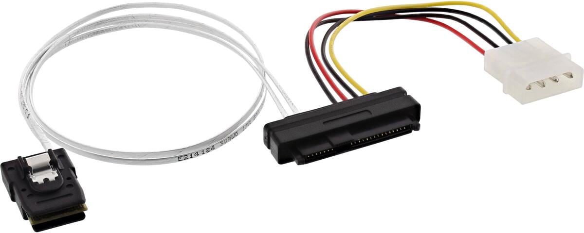InLine SAS Anschlussk., SFF-8087/SFF-8482+Strom, einz. SAS HDD an Contr., 0,75m (27622A)