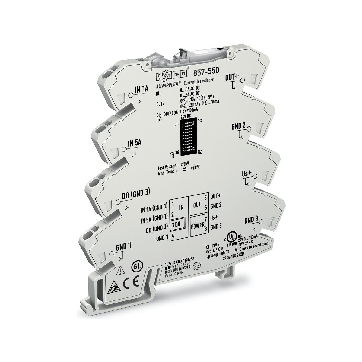 Wago 857-550 Strommessumformer, 5A, 24VDC, 2,5mm²