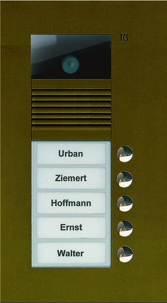TCS AVU14050-0012 Video Außenstation mit 5 Klingeltasten (rechtsbündig), 1-spaltig, UP, Serie AVU, bronze