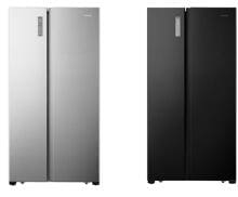 Hisense RS677N4B Side-by-Side Kühlschrank, 91cm breit, 519L, NoFrost, Super Kühlen, Super Gefrieren, LED Display,