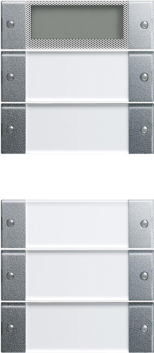 Gira 214526 Wippenset 5fach Plus (2+3) mit Beschriftungsfeld, Klar / Farbe Alu