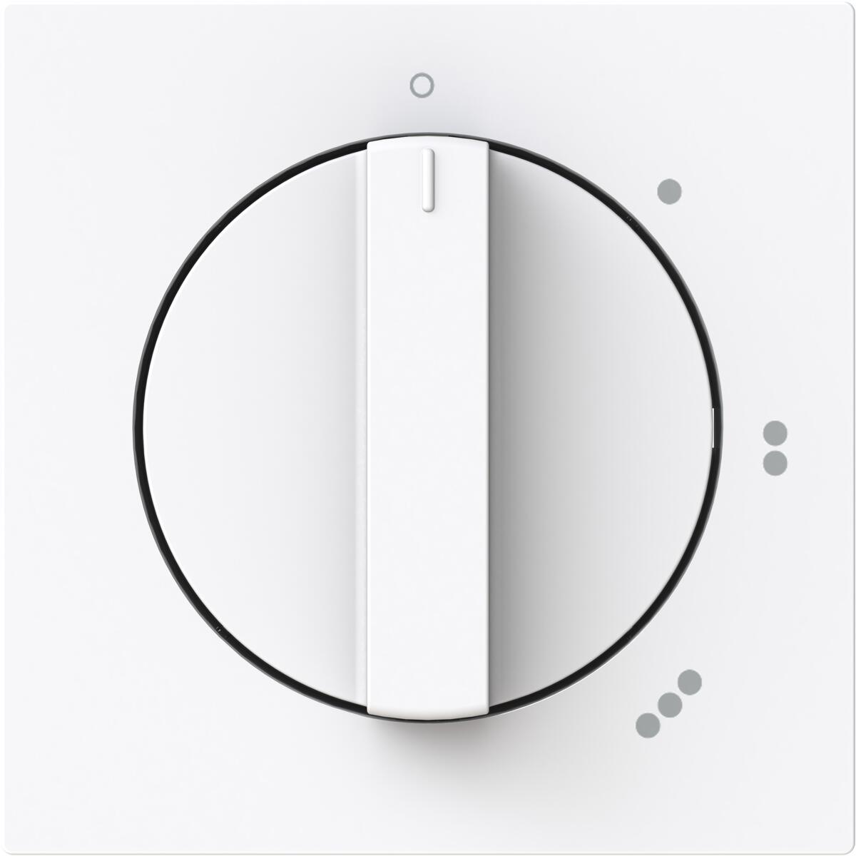 Busch-Jaeger 2542 DR/01-44G Zentralscheibe für Stufenschalter, Busch-art linear , Drehknopf, Symbol Stufen, studioweiß glänzend (2CKA001710A4149)