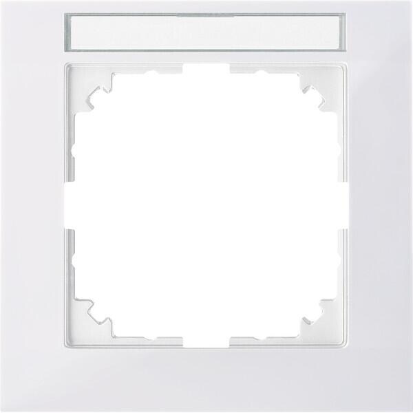 Merten MEG4011-3619 Rahmen, M-Pure, 1fach mit Beschriftungsträger, polarweiß