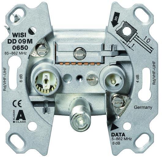 Wisi DD 09 M 0650 Multimedia-Enddose, 9dB, 3-Loch, F-Anschluss, 18388 (DD09M0650)
