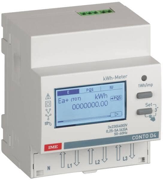 IME CE4DF30PMID Conto D4Pd MID 63A 3ph Energiezähler Direkt Impulsausgang, 4Teilungseinheiten, REG (6001801)
