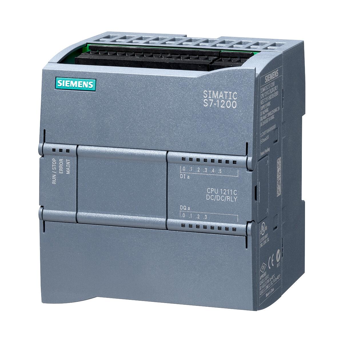 Siemens 6ES7211-1HE40-0XB0 SIMATIC S7-1200, CPU 1211C, Kompakt-CPU, DC/DC/Relais, onboard I/O: 6 DI DC 24V; 4 DO Relais 2A; 2 AI 0-10V DC