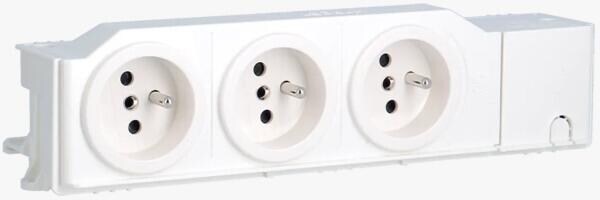 Hager VZ00ASF F-Steckdose, 3fach, Hutschiene