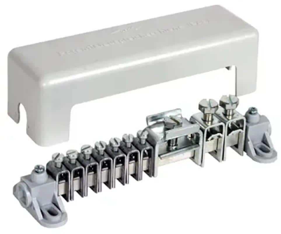Dehn PAS AH RK 7X25 2X8.10 1XFL40 Potentialausgleichschiene m. Abdeckung 7x 2,5-25mm² 2x16-95mm² 1x Fl 40x5mm (563040)
