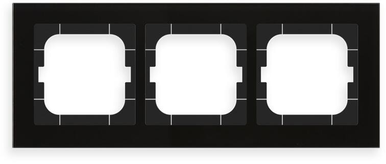 MDT Glasrahmen 3-fach für 63mm Programme, Rahmenrückteil, schwarz (BE-GTR363S.01S)