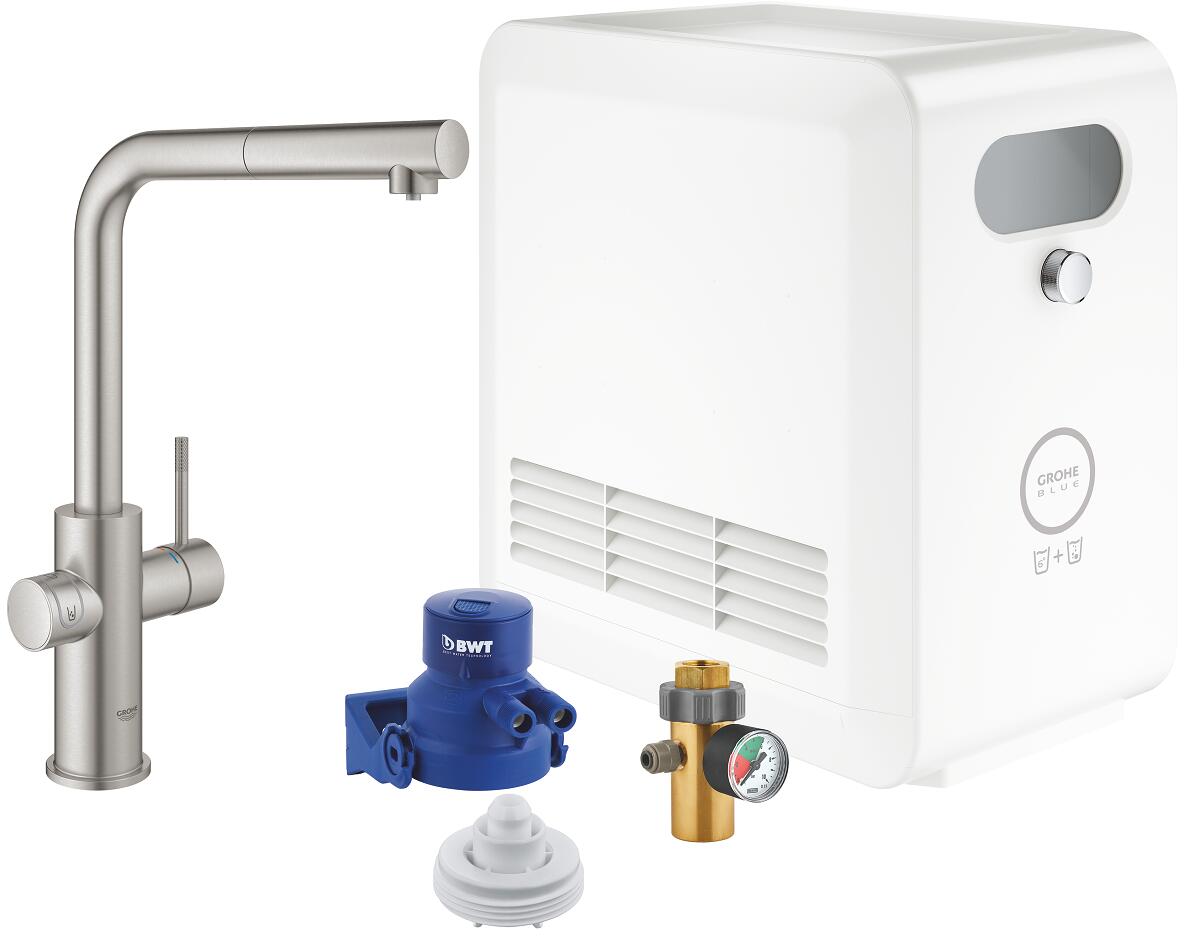 GROHE Blue Professional L-Auslauf Set, Bluetooth/WIFI, supersteel (31326DC2)
