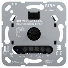 Gira 247400 Einsatz Raumtemperaturregler 230 V~/10 A mit Schließer, Kontrolllicht und Sensor für elektrische Fußbodenheizung